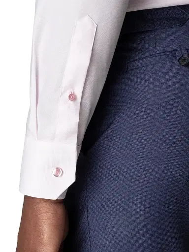 Eton Men's Contemporary-Fit Textured Solid Shirt - Pink Red - Size 18 | Thumbnail 5