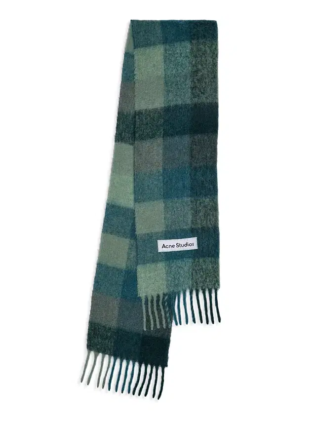 Men's Main Vally Checkered Fringe Scarf - Teal Grey