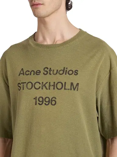 Acne Studios Men's Exford U 1996 Logo T-Shirt - Olive Green | Thumbnail 6 Acne Studios Men's Exford U 1996 Logo T-Shirt - Olive Green | Thumbnail 6