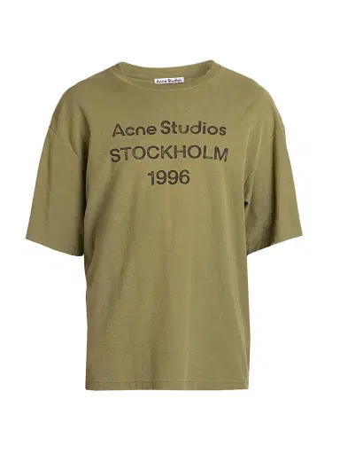 Acne Studios Men's Exford U 1996 Logo T-Shirt - Olive Green | Thumbnail 1 Acne Studios Men's Exford U 1996 Logo T-Shirt - Olive Green | Thumbnail 1