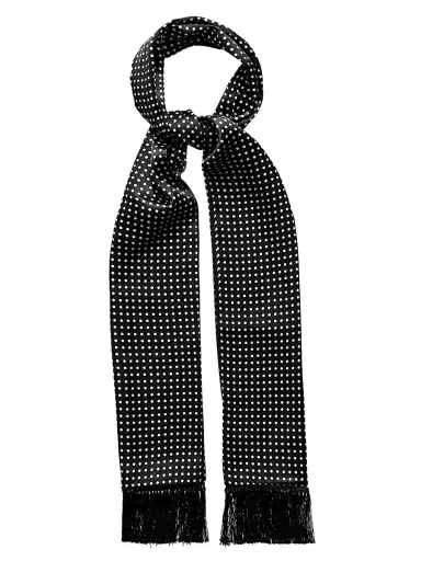 Eton Men's Polka Dot Silk Scarf - Black | Thumbnail 1 Eton Men's Polka Dot Silk Scarf - Black | Thumbnail 1