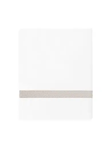 Amalia Home Collection Sónia Queen Flat Sheet - White Pale Grey Queen | Thumbnail 2