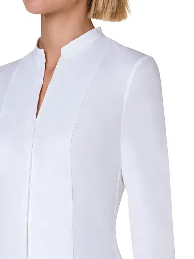 Akris punto Women's Elements Poplin Blouse - White - Size 16 | Thumbnail 6