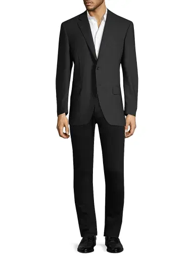 Canali Men's Classic Fit Wool Blazer - Black | Thumbnail 2