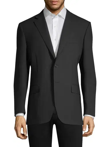 Canali Men's Classic Fit Wool Blazer - Black | Thumbnail 3