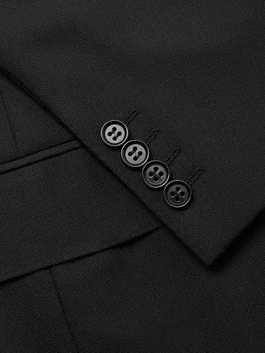 Canali Men's Classic Fit Wool Blazer - Black | Thumbnail 6