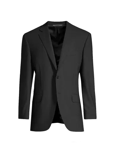 Canali Men's Classic Fit Wool Blazer - Black | Thumbnail 1