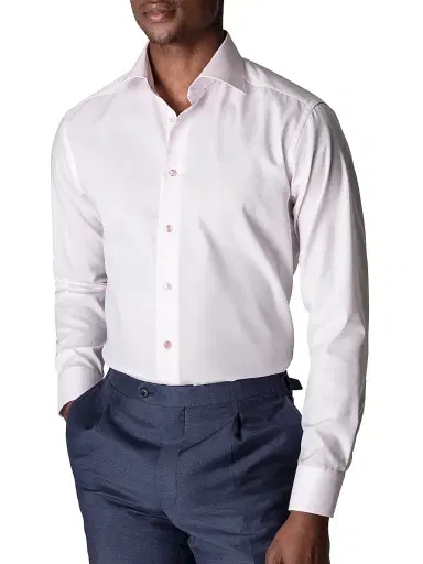Eton Men's Slim-Fit Textured Solid Shirt - Pink Red - Size 17.5 | Thumbnail 3 Eton Men's Slim-Fit Textured Solid Shirt - Pink Red - Size 17.5 | Thumbnail 3