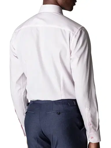 Eton Men's Slim-Fit Textured Solid Shirt - Pink Red - Size 17.5 | Thumbnail 4 Eton Men's Slim-Fit Textured Solid Shirt - Pink Red - Size 17.5 | Thumbnail 4