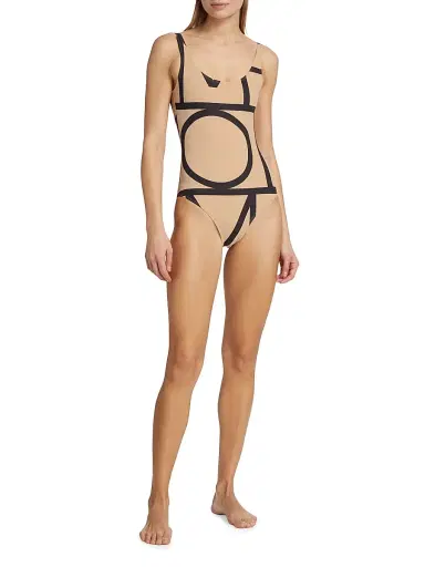Toteme Women's Monogram One-Piece Swimsuit - Monogram Print | Thumbnail 2