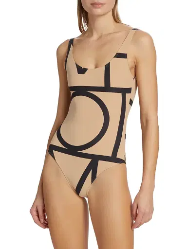 Toteme Women's Monogram One-Piece Swimsuit - Monogram Print | Thumbnail 3