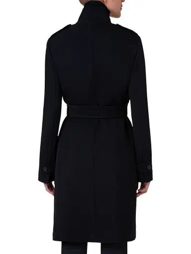 Akris punto Women's Virgin Wool Belted Long Jacket - Black - Size 14 | Thumbnail 5 Akris punto Women's Virgin Wool Belted Long Jacket - Black - Size 14 | Thumbnail 5