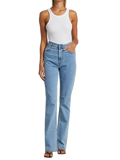 TOTEME Women's Curved Rib Tank Top - White - Size Large | Thumbnail 2