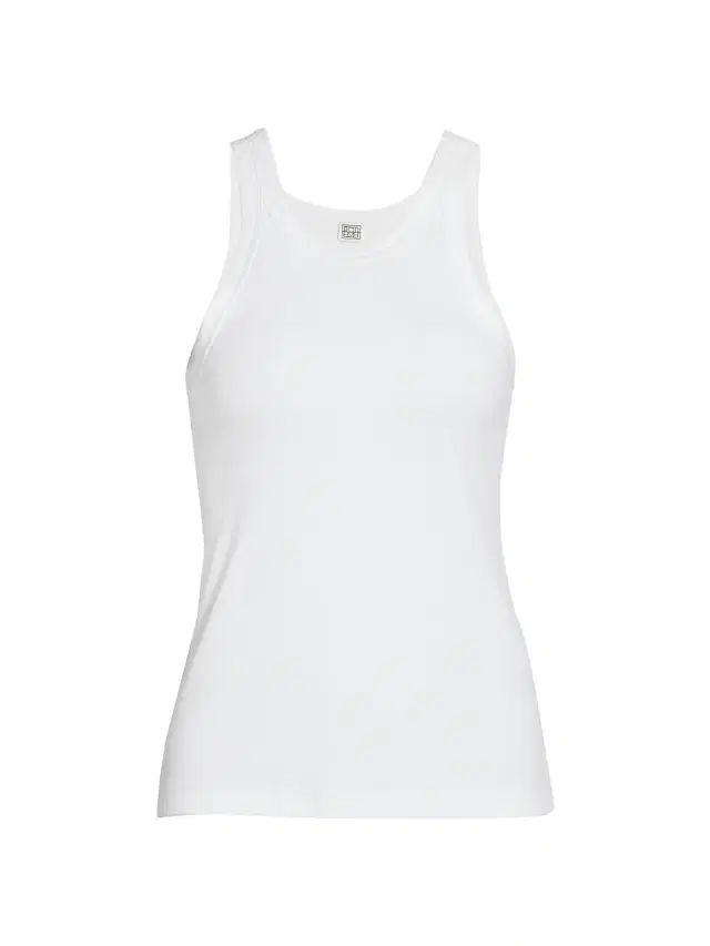 Women's Curved Rib Tank Top - White