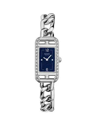 HERMÈS Women's Nantucket Stainless Steel & Diamond Bracelet Watch - White | Thumbnail 1
