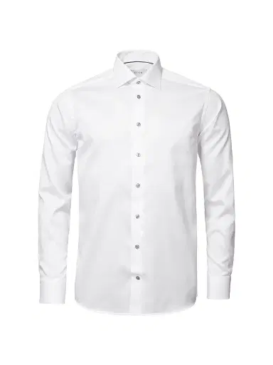 Eton Men's Contemporary-Fit Twill Dress Shirt with Grey Details | Thumbnail 2 Eton Men's Contemporary-Fit Twill Dress Shirt with Grey Details | Thumbnail 2