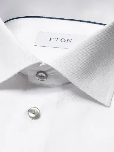 Eton Men's Contemporary-Fit Twill Dress Shirt with Grey Details | Thumbnail 5 Eton Men's Contemporary-Fit Twill Dress Shirt with Grey Details | Thumbnail 5