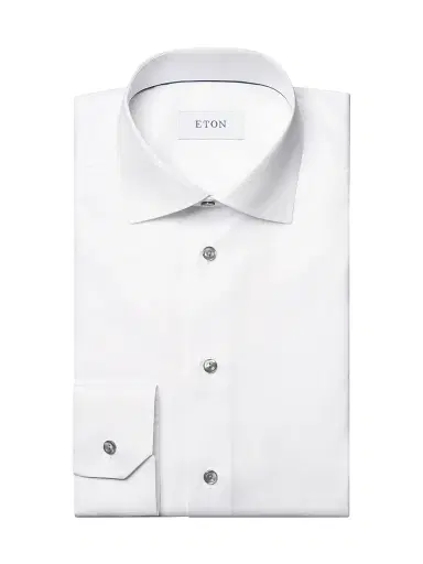 Eton Men's Contemporary-Fit Twill Dress Shirt with Grey Details | Thumbnail 1 Eton Men's Contemporary-Fit Twill Dress Shirt with Grey Details | Thumbnail 1