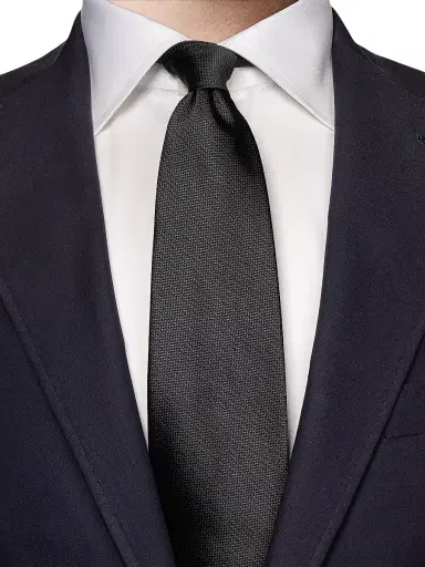 Eton Men's Textured Solid Silk Tie | Thumbnail 5