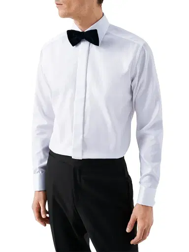Eton Men's Slim-Fit Diamond Weave Formal Dress Shirt - White - Size 17.5 | Thumbnail 3 Eton Men's Slim-Fit Diamond Weave Formal Dress Shirt - White - Size 17.5 | Thumbnail 3