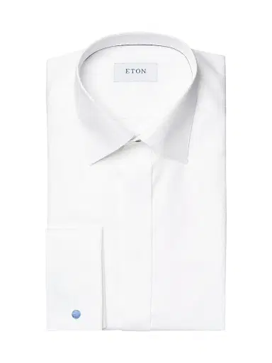 Eton Men's Slim-Fit Diamond Weave Formal Dress Shirt - White - Size 17.5 | Thumbnail 1 Eton Men's Slim-Fit Diamond Weave Formal Dress Shirt - White - Size 17.5 | Thumbnail 1