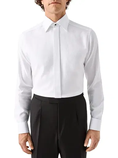 Eton Men's Contemporary-Fit Semi Solid Dobby Shirt - White - Size 18.5 | Thumbnail 3 Eton Men's Contemporary-Fit Semi Solid Dobby Shirt - White - Size 18.5 | Thumbnail 3