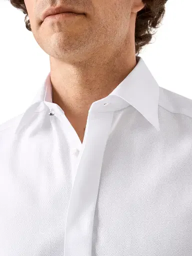 Eton Men's Contemporary-Fit Semi Solid Dobby Shirt - White - Size 18.5 | Thumbnail 5 Eton Men's Contemporary-Fit Semi Solid Dobby Shirt - White - Size 18.5 | Thumbnail 5