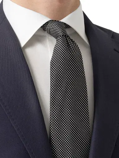 Eton Men's Geometric Silk Tie - Black | Thumbnail 2