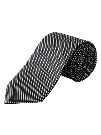 Eton Men's Geometric Silk Tie - Black | Thumbnail 3