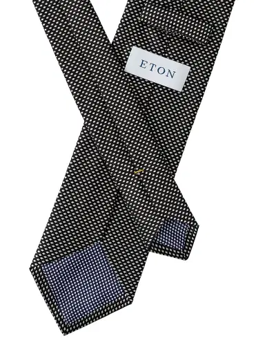 Eton Men's Geometric Silk Tie - Black | Thumbnail 4