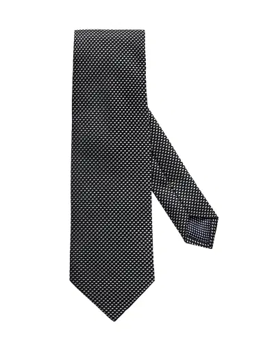 Eton Men's Geometric Silk Tie - Black | Thumbnail 1