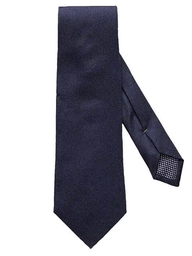 Men's Solid Silk Tie - Navy