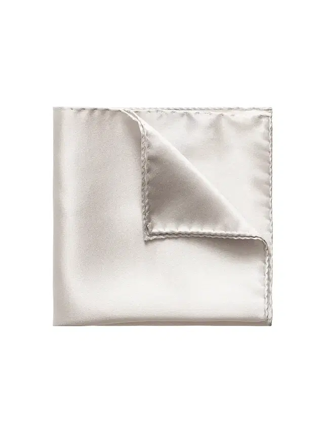 Men's Silk Wedding Pocket Square - Grey