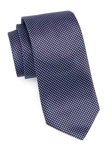 Eton Men's Polka Dot Silk Tie - Blue | Thumbnail 1
