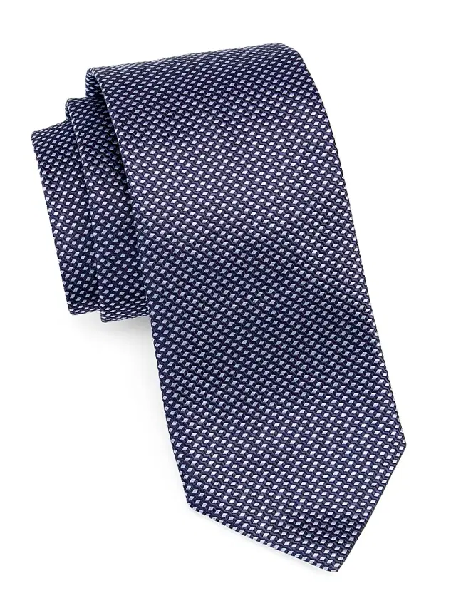 Men's Polka Dot Silk Tie - Blue