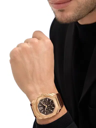 BVLGARI Men's Octo Finissimo 18K Rose Gold & Alligator Leather Chronograph Watch - Brown | Thumbnail 2 BVLGARI Men's Octo Finissimo 18K Rose Gold & Alligator Leather Chronograph Watch - Brown | Thumbnail 2