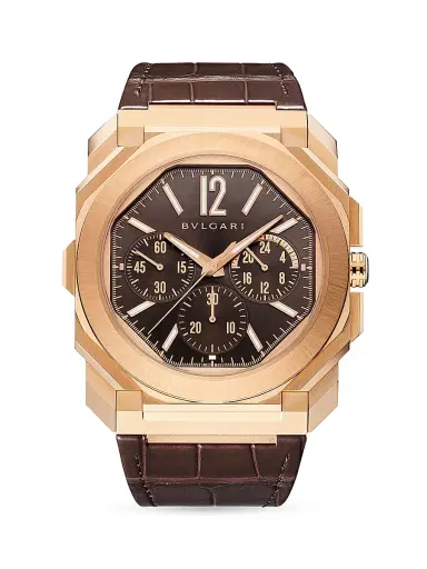 BVLGARI Men's Octo Finissimo 18K Rose Gold & Alligator Leather Chronograph Watch - Brown | Thumbnail 1 BVLGARI Men's Octo Finissimo 18K Rose Gold & Alligator Leather Chronograph Watch - Brown | Thumbnail 1