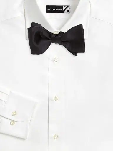 Eton Men's Solid Silk Self-Tied Bow Tie - Black | Thumbnail 2 Eton Men's Solid Silk Self-Tied Bow Tie - Black | Thumbnail 2