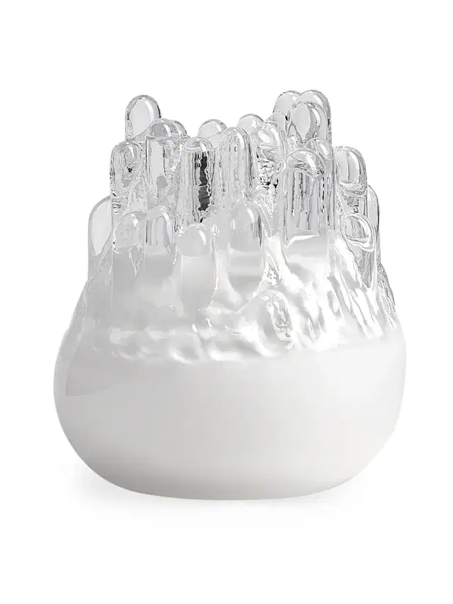 Kosta Boda Polar Glass Votive Holder - White Large