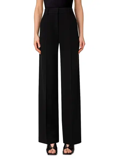 Akris punto Women's Chiaro Wide-Leg Trousers - Black - Size 16 | Thumbnail 2