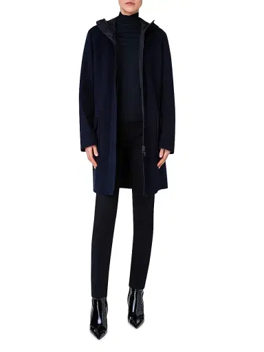 Akris punto Women's Duffel Reversible Coat - Malt Black - Size 16 | Thumbnail 2