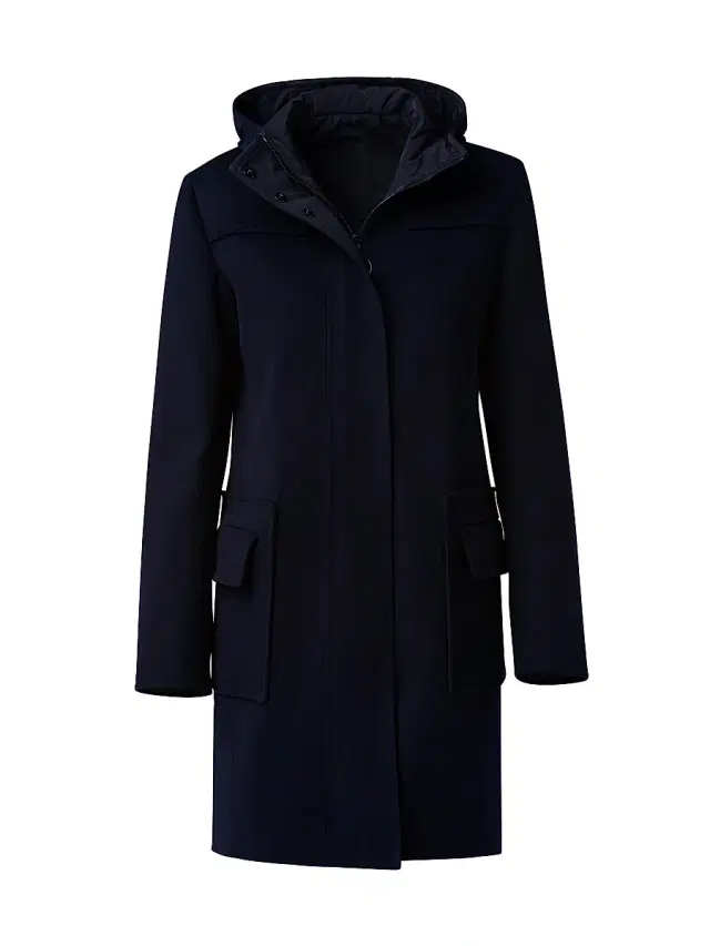 Akris punto Women's Duffel Reversible Coat - Malt Black 16