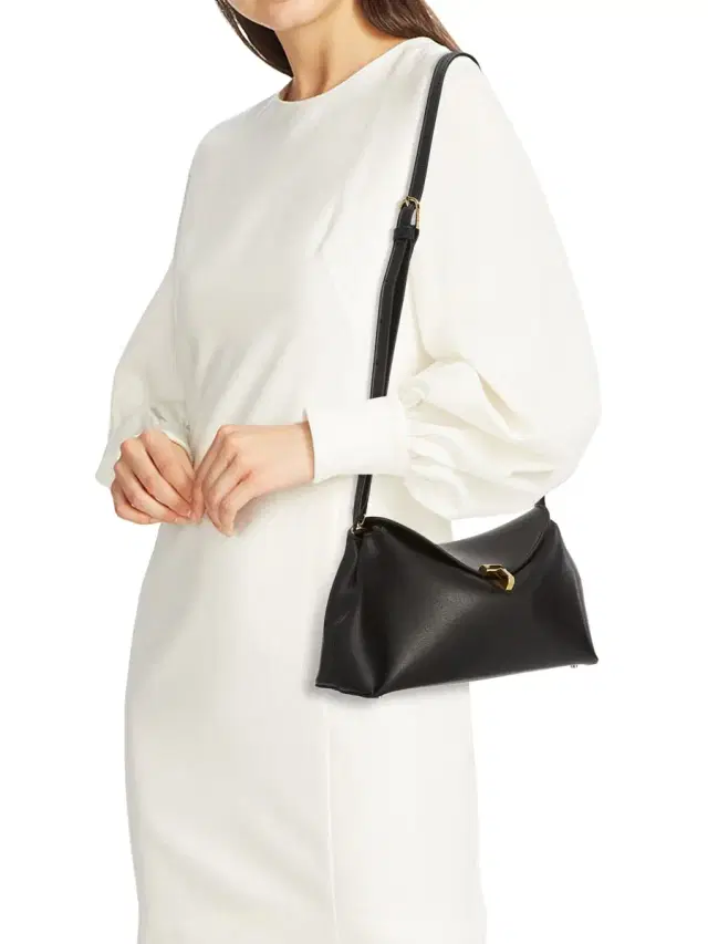Women's T-Lock Convertible Leather Clutch - Black