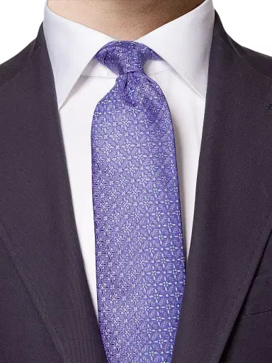 Eton Men's Floral Silk Tie - Purple | Thumbnail 2