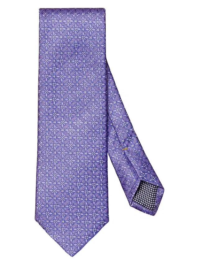 Men's Floral Silk Tie - Purple