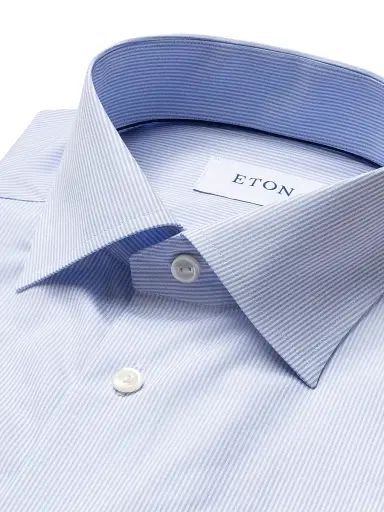 Eton Men's Slim-Fit Fine Striped Dress Shirt - Blue - Size 17.5 | Thumbnail 2 Eton Men's Slim-Fit Fine Striped Dress Shirt - Blue - Size 17.5 | Thumbnail 2