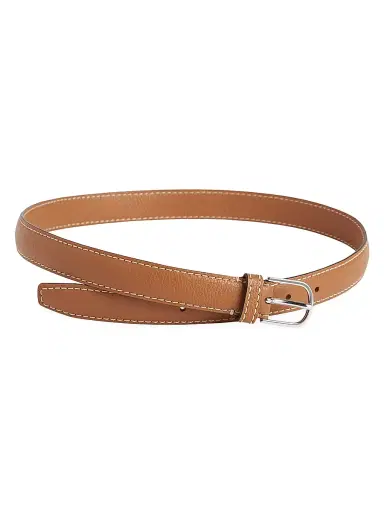 TOTEME Women's Slim Trouser Leather Belt - Tan - Size Medium | Thumbnail 2