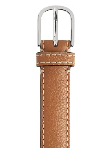 TOTEME Women's Slim Trouser Leather Belt - Tan - Size Medium | Thumbnail 3