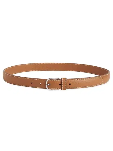 TOTEME Women's Slim Trouser Leather Belt - Tan - Size Medium | Thumbnail 1