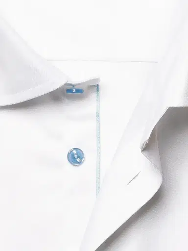 Eton Men's Contemporary-Fit Twill Dress Shirt with Blue Details - White - Size 16.5 | Thumbnail 5